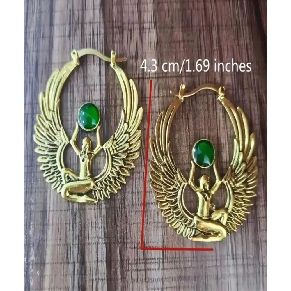 Egyptian Style Hoop Earrings